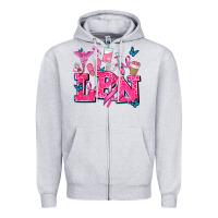Heather Grey lpn cancer  nurse with Zipper Hoodie - AdoDesignShop