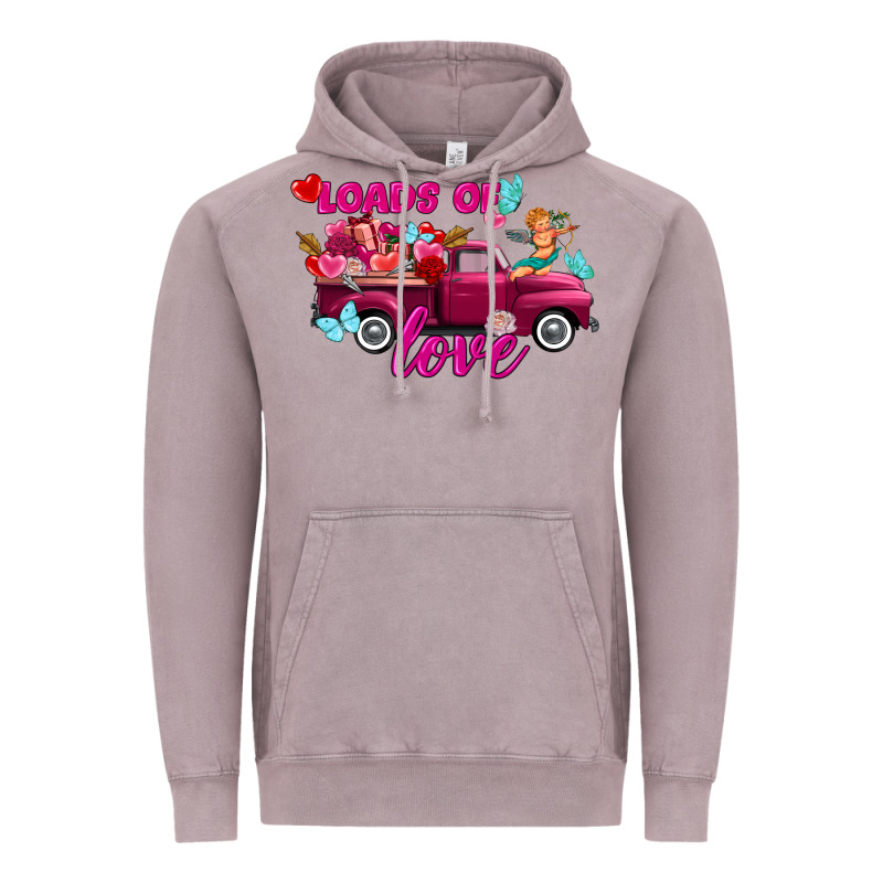 Loads Of Love Valentine's Day Truck Vintage Hoodie by FaDigitalArtStudio | Teevron