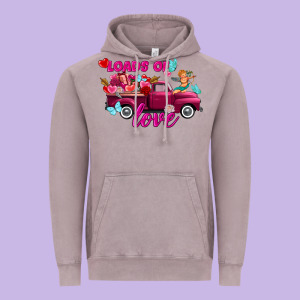 Loads Of Love Valentine's Day Truck Vintage Hoodie Designed By Fadigitalartstudio