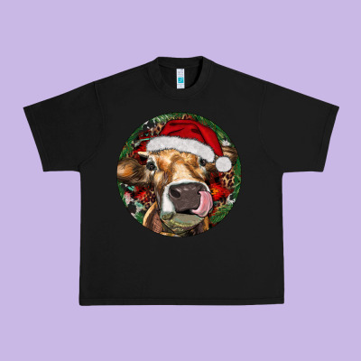 Hereford Cow Christmas Urban Heavy Tee Designed By Ranaportraitstore