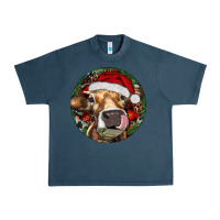 Midnight Navy Hereford Cow Christmas Urban Heavy Tee - RanaPortraitStore