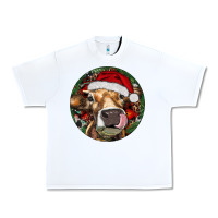 White Hereford Cow Christmas Urban Heavy Tee - RanaPortraitStore