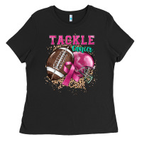Black Tackle Cancer Ladies Tee - HowdyJamesFarm