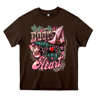 Chocolate Brown Boots never broke my heart Heavy Core Tee - HowdyJamesFarm