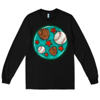 Black baseball with sunflower round earrings Long Sleeve Tee - BundleAndBundleShop