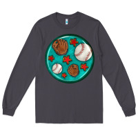 Smoke baseball with sunflower round earrings Long Sleeve Tee - BundleAndBundleShop