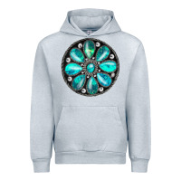 Heather Grey turquoise gemstone Urban Hoodie - JahusDesignShop