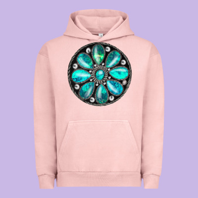 Turquoise Gemstone Urban Hoodie Designed By Jahusdesignshop