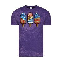 Cloud Purple Patriotic Leopard Popsicles Vintage Tee - Jasminsmagicworld