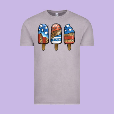 Patriotic Leopard Popsicles Vintage Tee Designed By Jasminsmagicworld