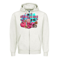 Oatmeal Heather in october we wear pink american football Zipper Hoodie - AdoDesignShop