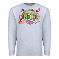 Heather Grey childcare life Premium Sweatshirt - JahusDesignShop