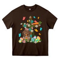 Chocolate Brown Western Rabbit with Cross Easter Day Heavy Core Tee - HowdyJamesFarm
