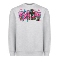 Heather Grey cancer faith cross Heavyweight Sweatshirt - AdoDesignShop