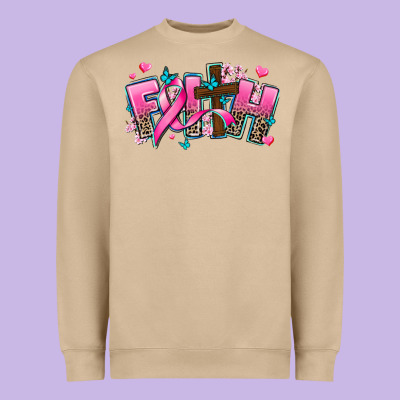 Cancer Faith Cross Heavyweight Sweatshirt Designed By Adodesignshop