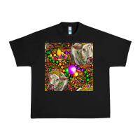 Black Mardi Gras Cow Leopard Seamless Pattern Urban Heavy Tee - FaDigitalArtStudio