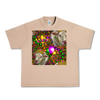 Burro Mardi Gras Cow Leopard Seamless Pattern Urban Heavy Tee - FaDigitalArtStudio