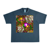 Midnight Navy Mardi Gras Cow Leopard Seamless Pattern Urban Heavy Tee - FaDigitalArtStudio