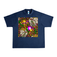 Navy Mardi Gras Cow Leopard Seamless Pattern Urban Heavy Tee - FaDigitalArtStudio