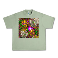 Oil Green Mardi Gras Cow Leopard Seamless Pattern Urban Heavy Tee - FaDigitalArtStudio