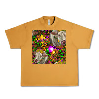 Peanut Butter Mardi Gras Cow Leopard Seamless Pattern Urban Heavy Tee - FaDigitalArtStudio
