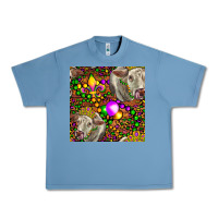 Pebble Blue Mardi Gras Cow Leopard Seamless Pattern Urban Heavy Tee - FaDigitalArtStudio
