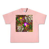 Salmon Mardi Gras Cow Leopard Seamless Pattern Urban Heavy Tee - FaDigitalArtStudio