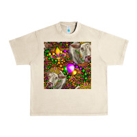 Sandshell Mardi Gras Cow Leopard Seamless Pattern Urban Heavy Tee - FaDigitalArtStudio