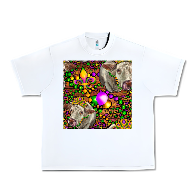 Mardi Gras Cow Leopard Seamless Pattern Urban Heavy Tee by FaDigitalArtStudio | Teevron