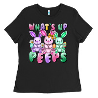 Black What's up peeps Easter bunnies Easter Day Ladies Tee - CowGirlArtShop