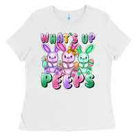 White What's up peeps Easter bunnies Easter Day Ladies Tee - CowGirlArtShop