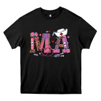 Black valentines day ma nurse Heavy Core Tee - RanaPortraitStore