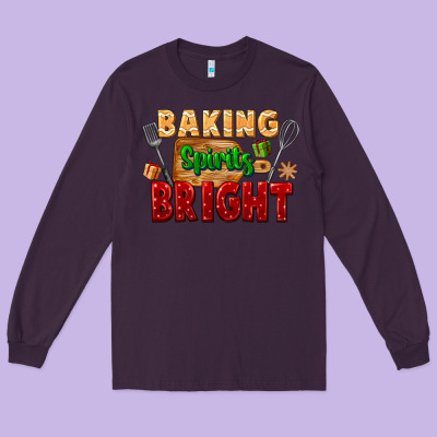 Baking Spirits Bright Long Sleeve Tee Designed By Fadigitalartstudio