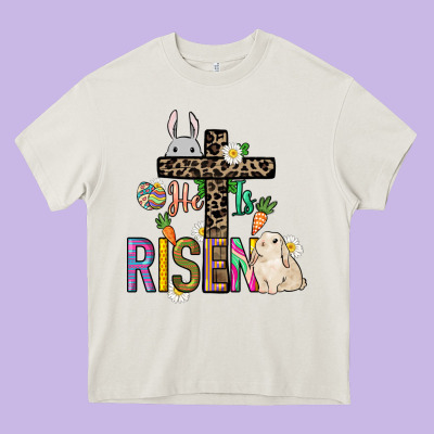 He Is Risen Easter Day Heavy Core Tee Designed By Howdyjamesfarm