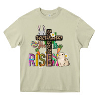Mossy He is risen Easter Day Heavy Core Tee - HowdyJamesFarm
