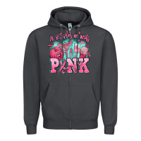 Smoke in october we wear pink Zipper Hoodie - AdoDesignShop