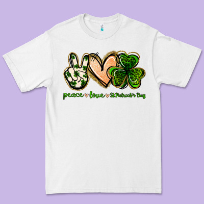 Peace Love St.patrick's Day Premium Tee Designed By Jasminsmagicworld