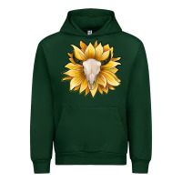 Forest Green sunflower bull skull Urban Hoodie - JahusDesignShop