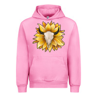 Fuchsia Pink sunflower bull skull Urban Hoodie - JahusDesignShop