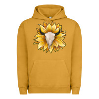 Pigment Peanut Butter sunflower bull skull Urban Hoodie - JahusDesignShop