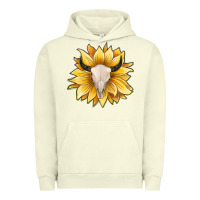 Sunflower Bull Skull Urban Hoodie | Teevron