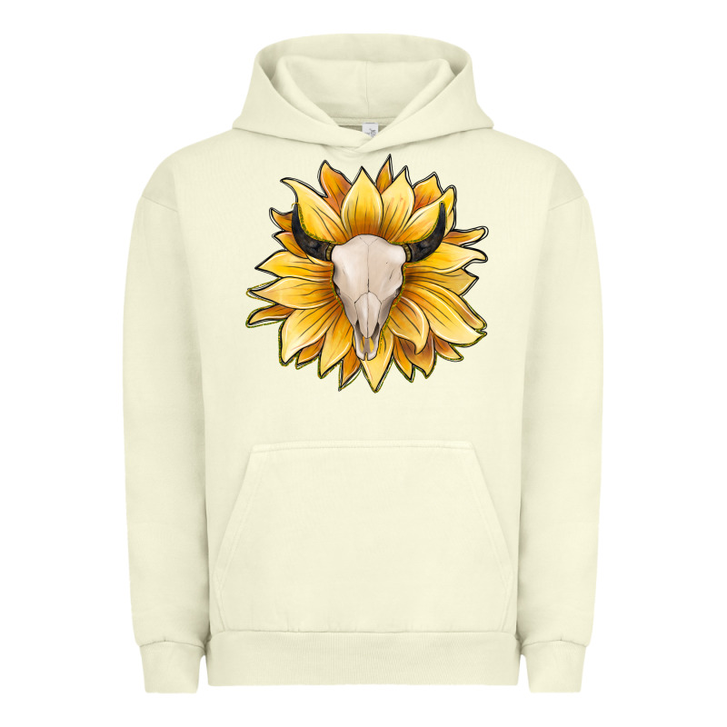 Sunflower Bull Skull Urban Hoodie by JahusDesignShop | Teevron