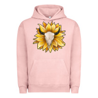 Pigment Salmon sunflower bull skull Urban Hoodie - JahusDesignShop