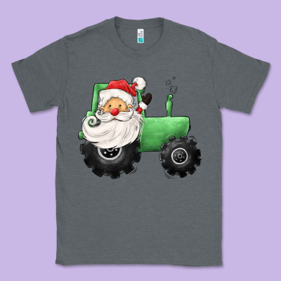Santa Tractor Classic Tee Designed By Cowgirlartshop