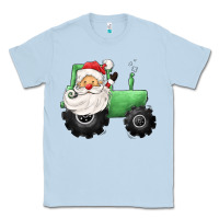 Dusty Blue santa tractor Classic Tee - CowGirlArtShop