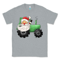 Heather Grey santa tractor Classic Tee - CowGirlArtShop