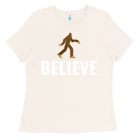 Bone believe bigfoot white Ladies Tee - artisFamous