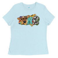 Baby Blue One baby Cow Ladies Tee - HowdyJamesFarm