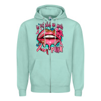 Seafoam in october we wear pink  lips Zipper Hoodie - AdoDesignShop