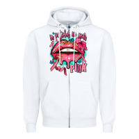 White in october we wear pink  lips Zipper Hoodie - AdoDesignShop